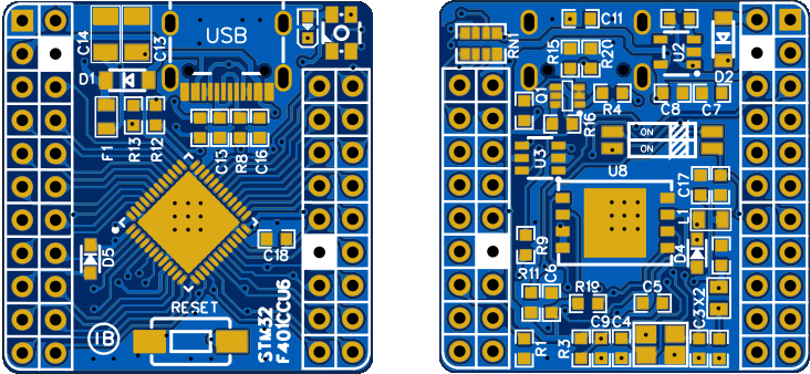 Плата контроллера STM32F401/STM32F411 UFQFPN48